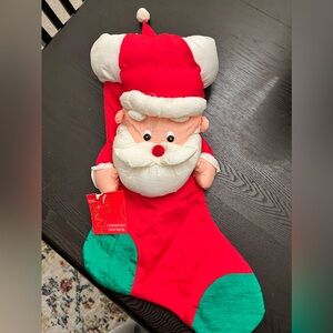 Vintage Nylon Santa Claus Christmas Stocking